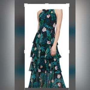 SLNY Chiffon layered dress